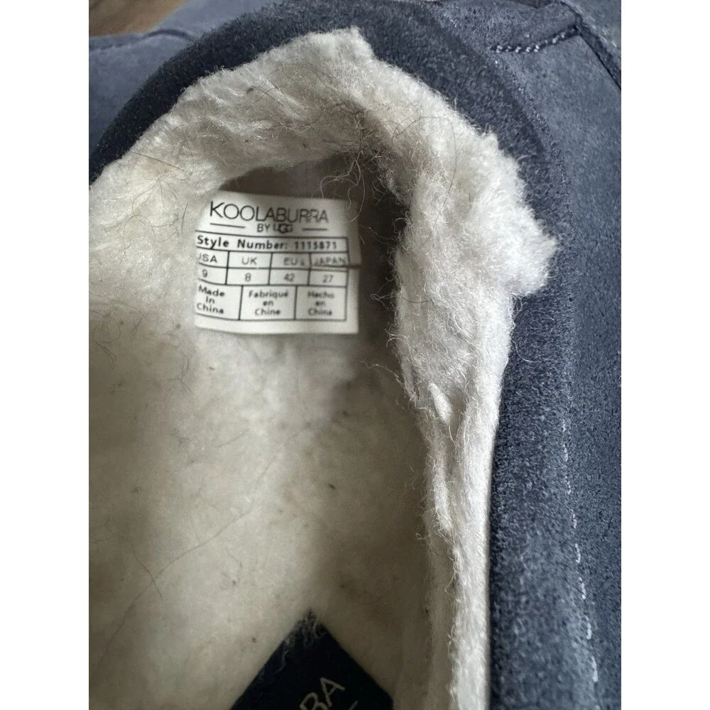 Koolaburra by UGG Mens Navy Suede Shearling Lined Mule Cozycore Slippers Size 9